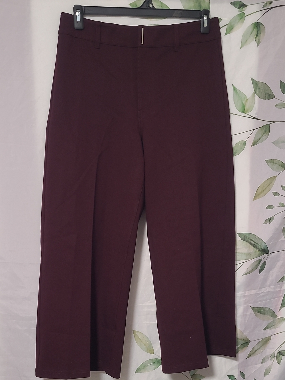 PAIGE Wide-Leg Pants in Deep Burgundy